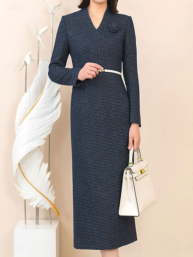 V Sheath Dress Bride Vintage Mother Elegant Neck Column / the of