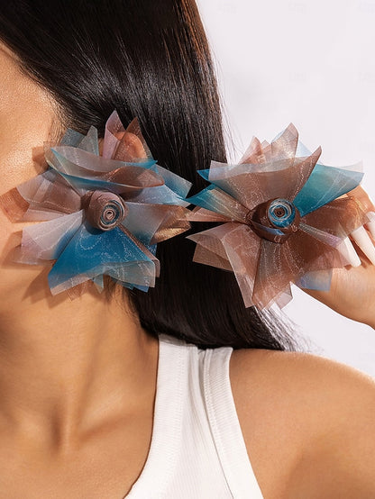 Statement - Flower Floral Oversized Women's Drop Earrings