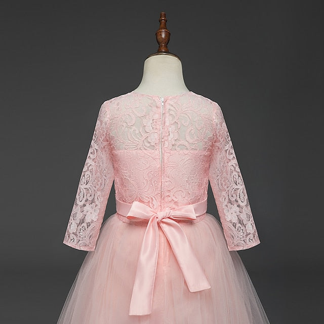 Flower Prom Years Kids Princess Lace Girl 3-13 Dress