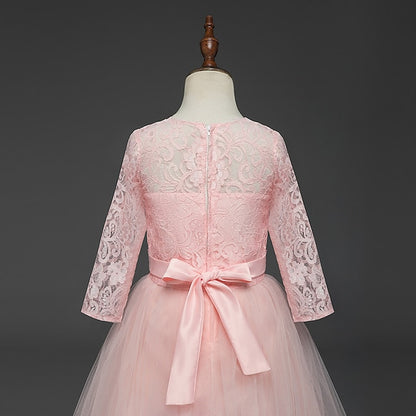 Flower Prom Years Kids Princess Lace Girl 3-13 Dress