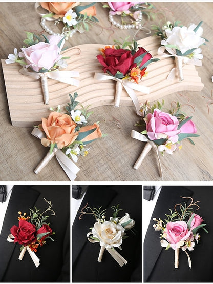 Wrist – Wedding Boutonniere Corsage Artificial Elegant and