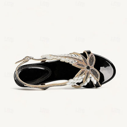 Shoes Toe Wedding Round Party Rhinestone Women's Sandals