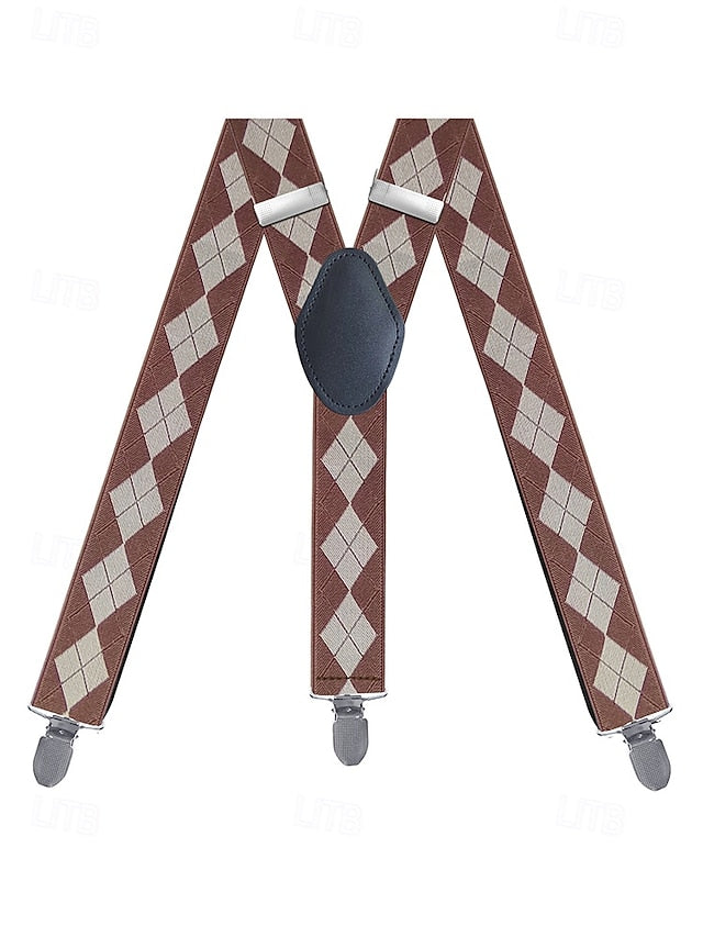 Pattern Classic Argyle Men's – Suspenders Clip-On