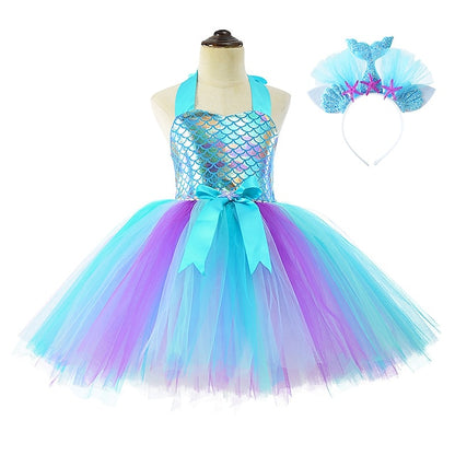 Little Tail Aqua Ariel Princess Flower Girl Mermaid