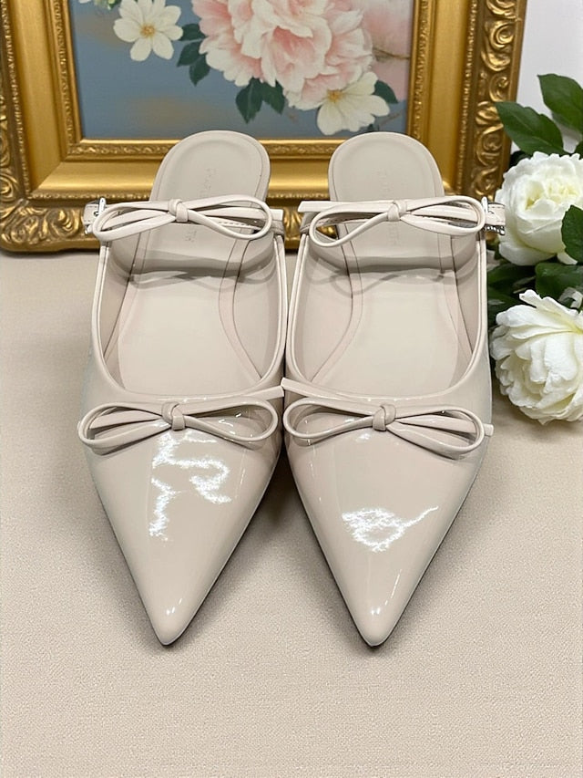 Toe Pointed with Flats Black Women's Rhinestone