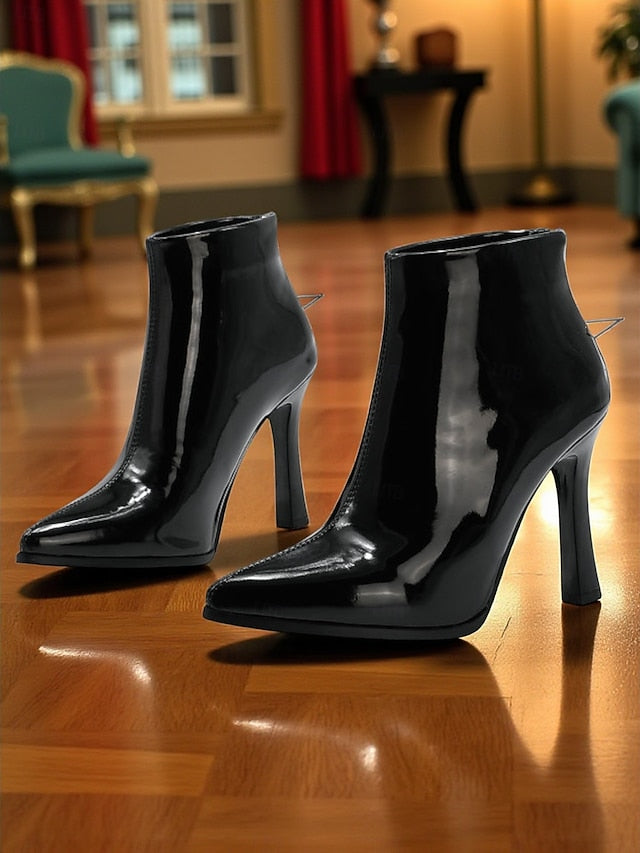 Fur Boots Heel Faux Women's Gold Ankle Lining Stiletto with