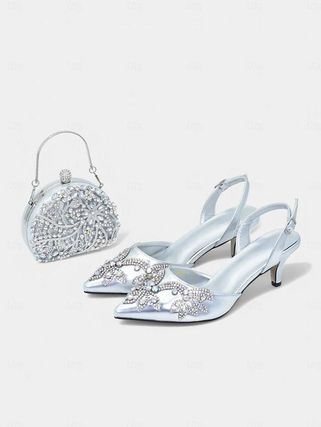 Slingback – with Handbag Matching Heels Embellished Gold
