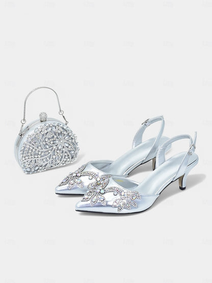 Slingback – with Handbag Matching Heels Embellished Gold