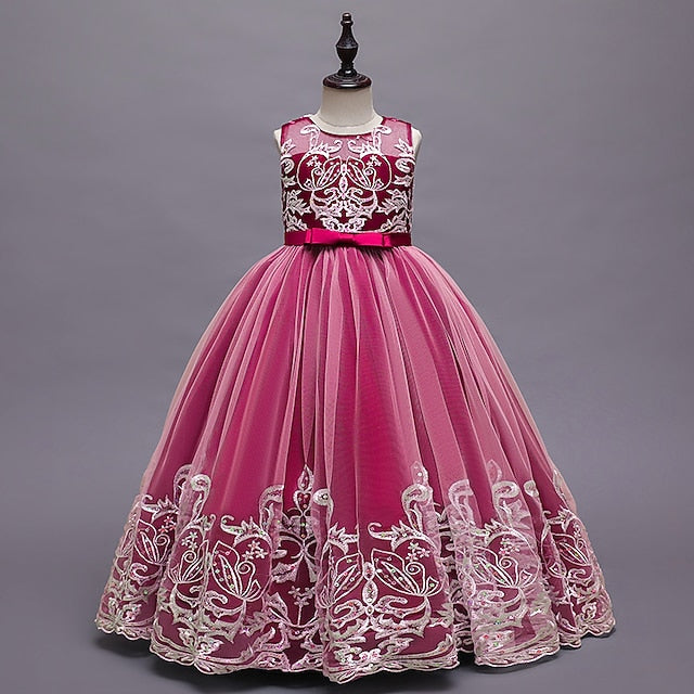 Girls' Christening Flower Kids Wedding Dress Sleeveless