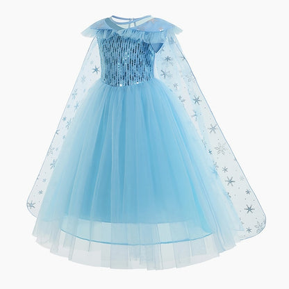 Flower Dress Girl Frozen Princess Party Fairytale Elsa Theme