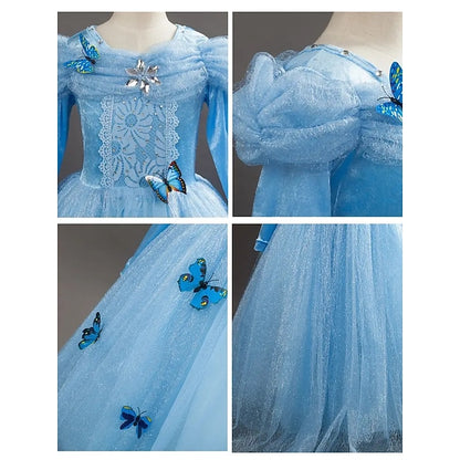 Tulle Elsa Costume Princess Girl Dress Party Frozen Flower Theme