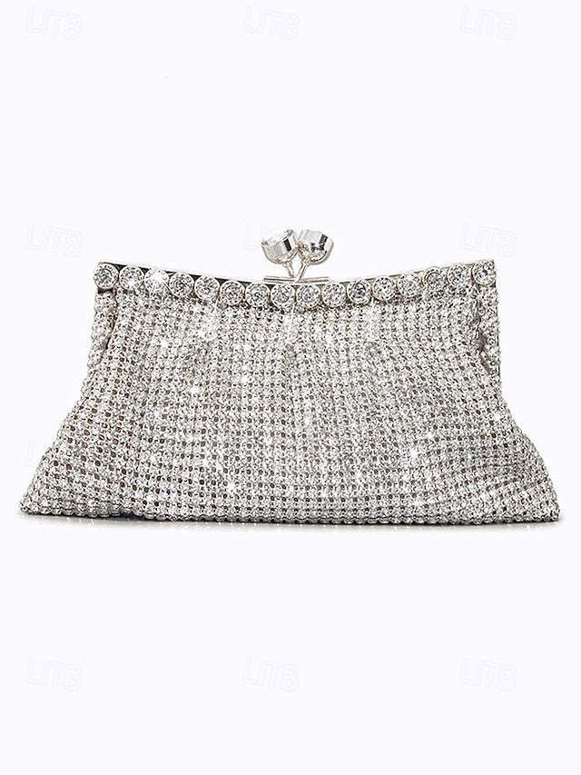 Rhinestone Green Clutch Sage Women's Purse Vintage –