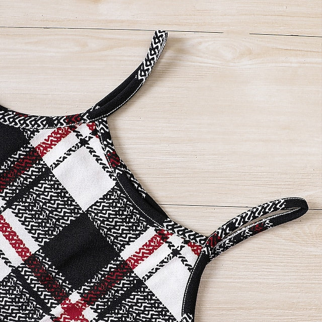 Girls' Block Color Kids Dress Set Pieces Long Suits 2