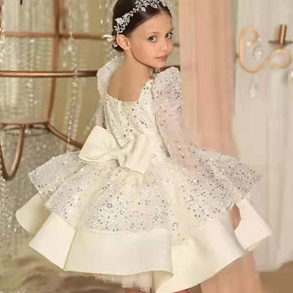 Girls' Kids Flower Girl Sequin Dress Party Long