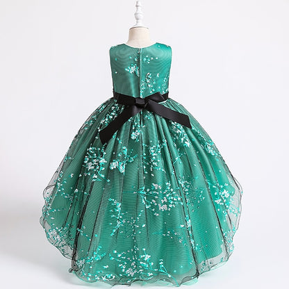Floral Colored Solid Dress Girls' Kids Wedding Sleeveless