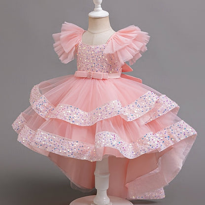 Party Sequin Girls' Sleeveless Dress Special Kids Wedding