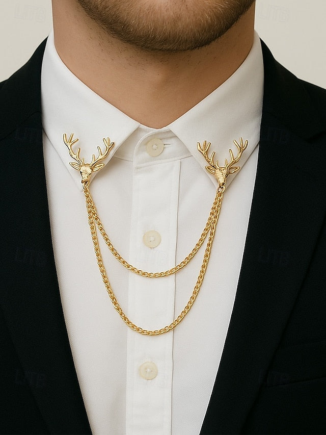 Collar Alloy Reindeer Men's Christmas – Elegant Pins