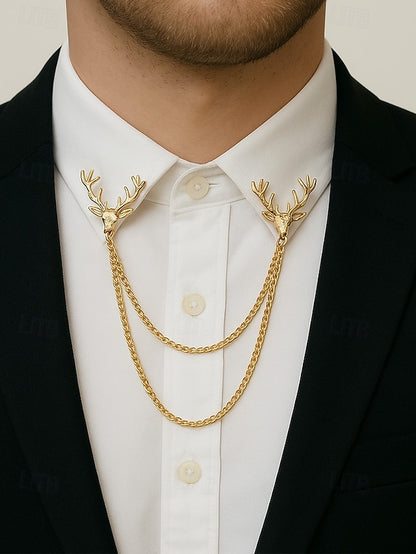Collar Alloy Reindeer Men's Christmas – Elegant Pins