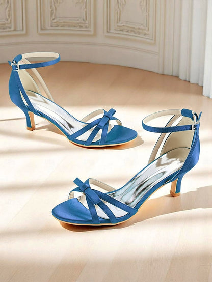 Women's Green Strappy 1950s Kitten Satin Vintage Heel