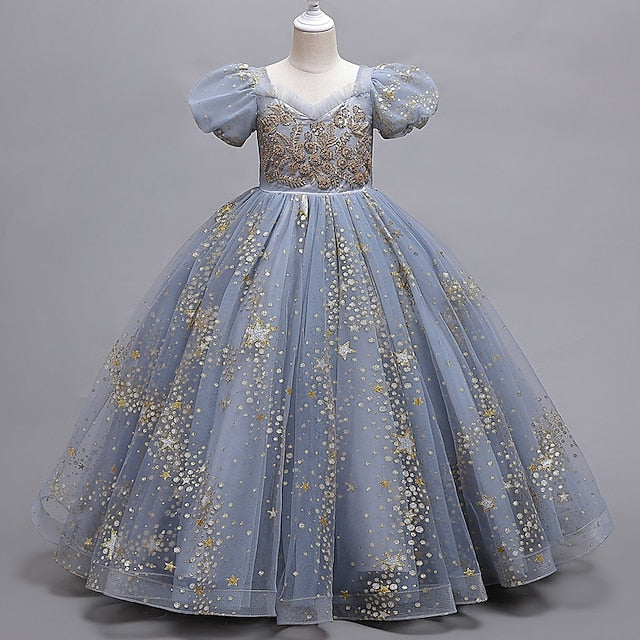 Short Flower Dress Polka Dot Girls' Party Star Kids