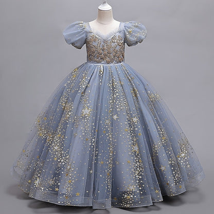 Short Flower Dress Polka Dot Girls' Party Star Kids