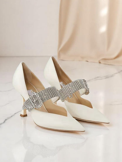 Slingback Pumps with Rhinestone-Embellished Women's