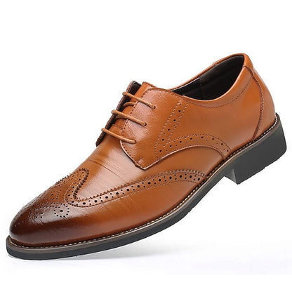 Blue Brogue with Shoes Faux Oxford Classic Leather Men's