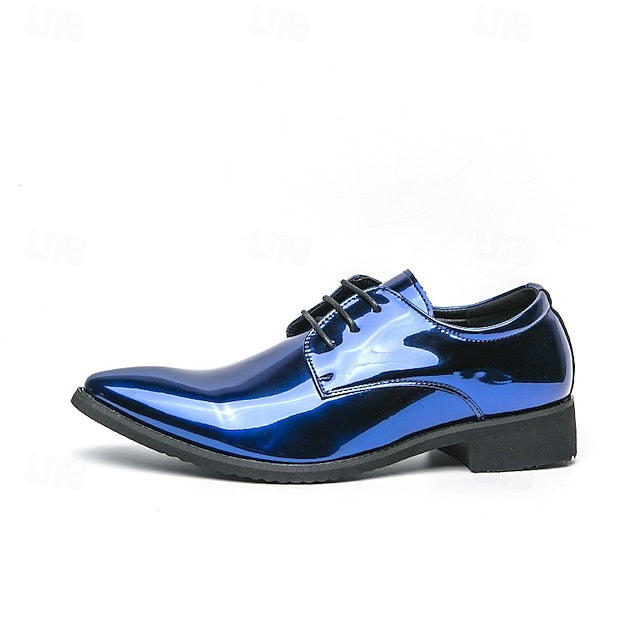 Patent Formal Green – for Men Lace-Up Shoes Leather Glossy