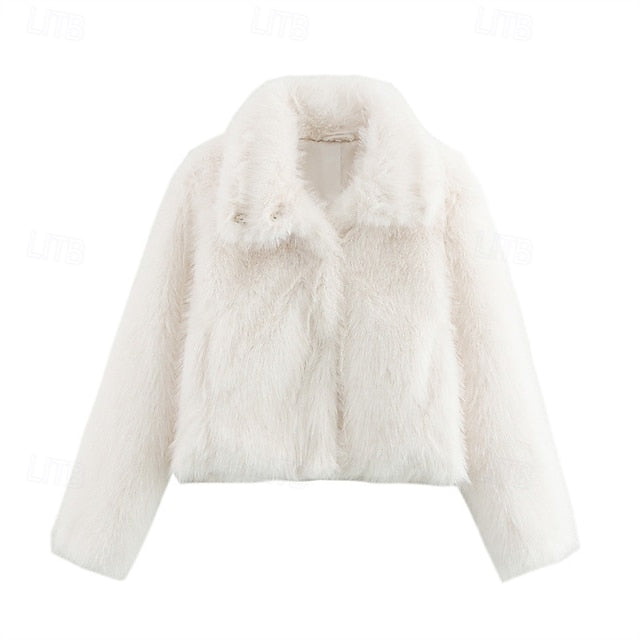 Women's Comfortable Buttons Furs Faux Warm Coat Fur