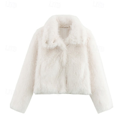 Women's Comfortable Buttons Furs Faux Warm Coat Fur