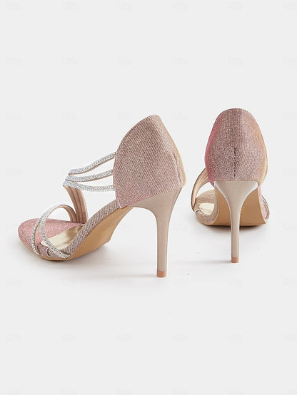 Women Heel for Sandals High Crystal Rhinestone – Strappy