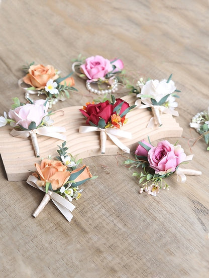 Wrist – Wedding Boutonniere Corsage Artificial Elegant and