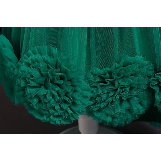 Colored Kids Short Solid Girls' Dress Flower Girl