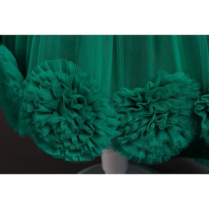 Colored Kids Short Solid Girls' Dress Flower Girl