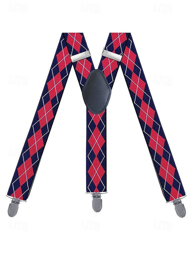 Pattern Classic Argyle Men's – Suspenders Clip-On