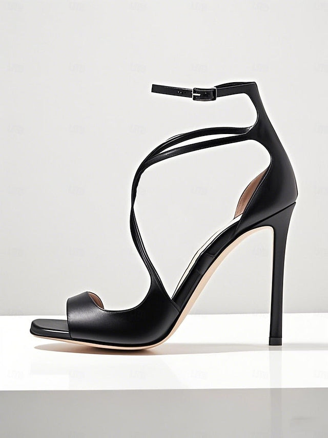 Satin Elegant Heels Crisscross - Stiletto Lavender Women's