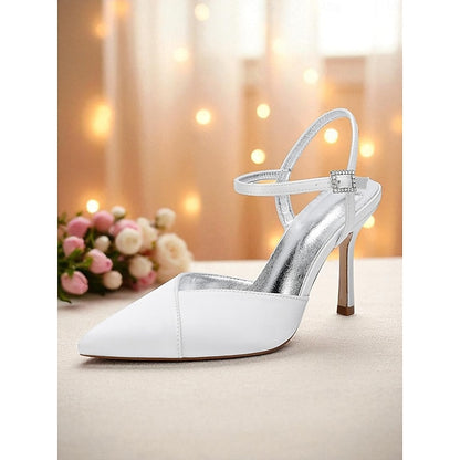 Ankle Heels Strap Satin Green Women's - with Stiletto