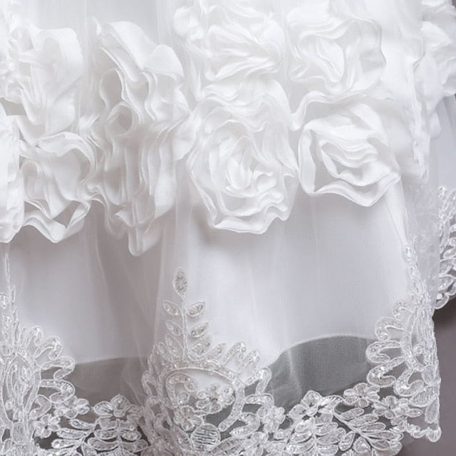 Floral Dress Little Line A Party Kids Plain Girls'