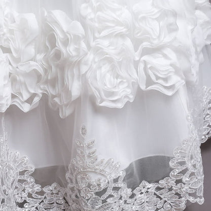 Floral Dress Little Line A Party Kids Plain Girls'