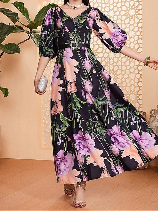 Mother Floor V Bride Elegant Dress of A-Line the Length Neck