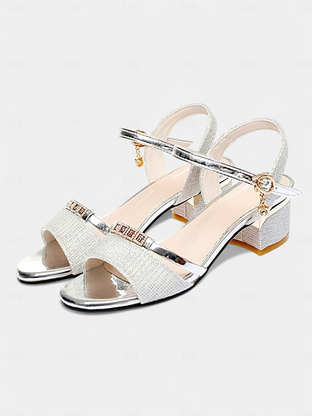 Elegant Silver for Sandals - Shoes Heeled Women Rhinestone