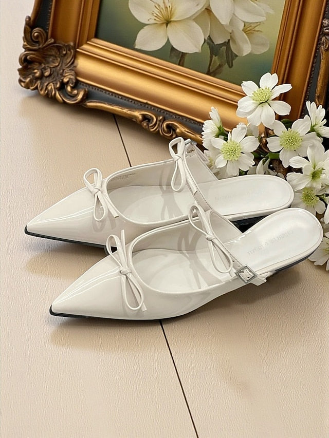 Toe Pointed with Flats Black Women's Rhinestone