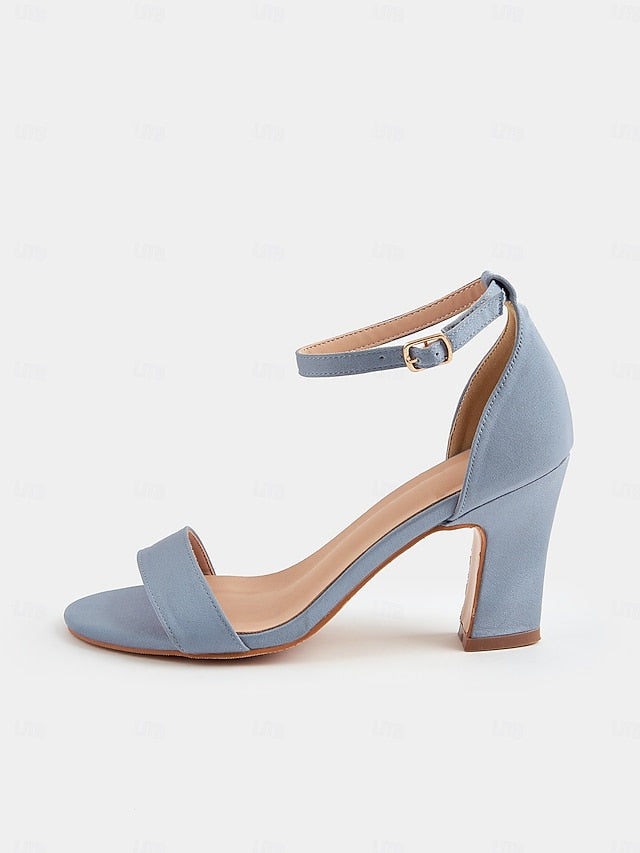 Open Heel Ankle - Sandals Toe High Light Strap Blue Women's