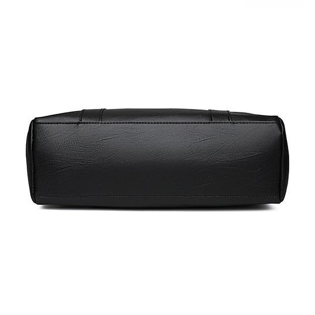 Bag Black – Leather Large Faux Women's Tote Stylish