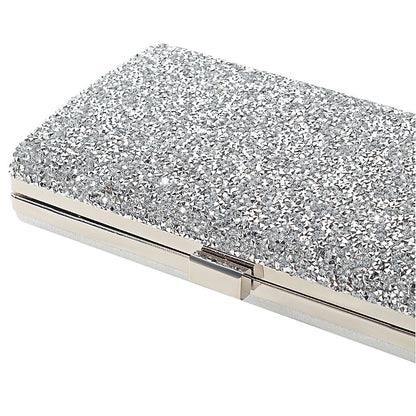 Glitter Clutch Silver Women's