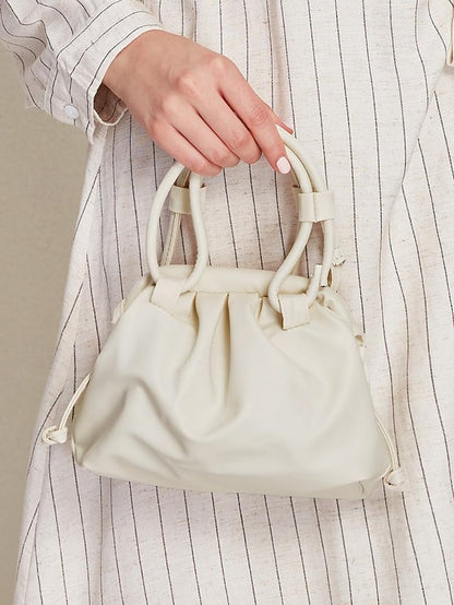 Cream – Elegant Handbag with Drawstring Closure Women's