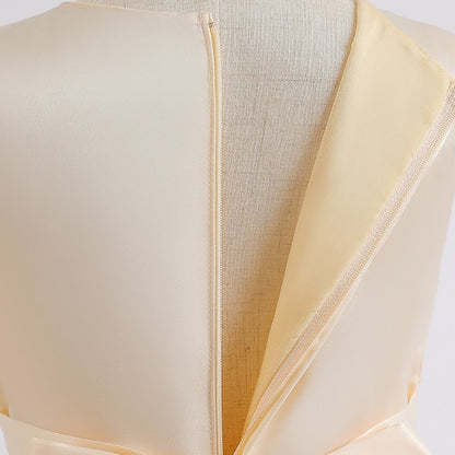 Wedding Solid Sleeveless Kids Colored Party Dress Girls'