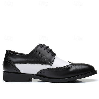Men's Oxford with Black and Shoes Brogue White