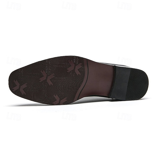 Leather Shoes Oxford Brown Faux Brogue Men's – Classic