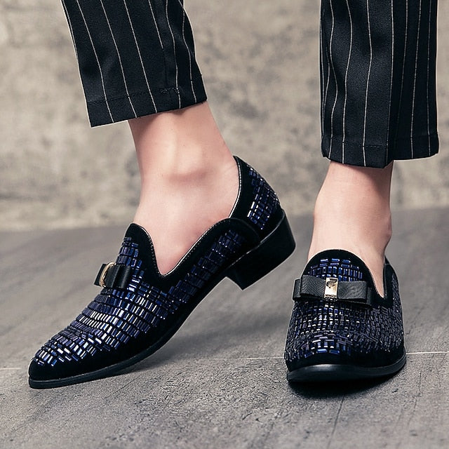 Elegant Strap Loafers Silver and Men's Prom Woven – Monk